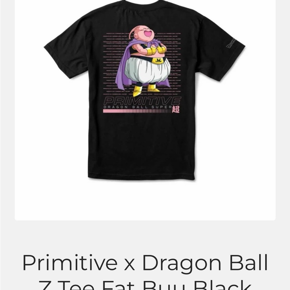 Primitive Black Tee with Dragon Ball Z Graphic
